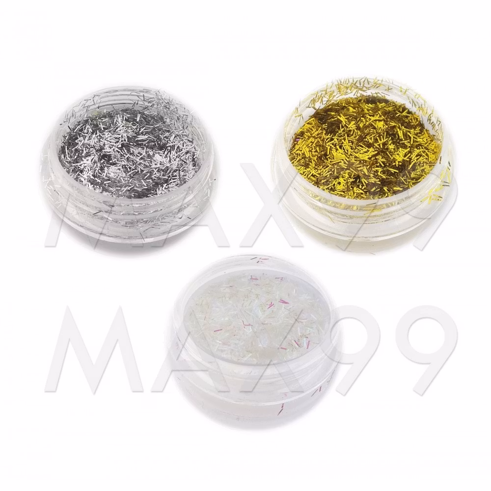 3-pack! Long glitter