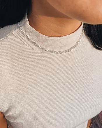 Curb chain - halsband återvunnet silver