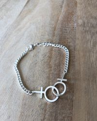 Sisterhood - handtillverkat silverarmband med kvinnosymboler