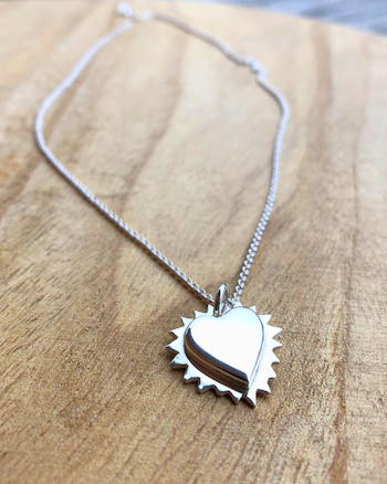 Heart Raw - handgjort silverhalsband