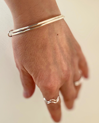Double - stelt armband i återvunnet silver