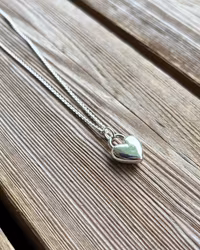 Plain Heart - handgjort silverhalsband