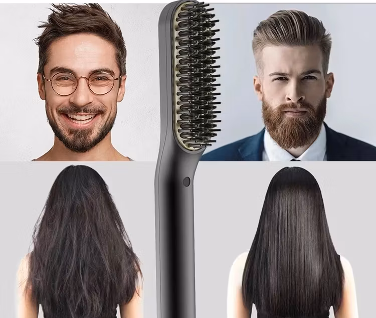 Plattborste för hår och skägg