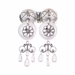 Halsknapp med rosett i lauv, lang 229000H