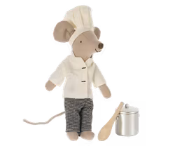 Maileg Kock Mus med Kastrull och Träslev - Chef Mouse