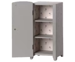 Maileg Skåp Stort Grått med Blom Mönster - Miniature Grey/Mint Stor Garderob Grå