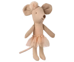 Maileg Ballerina Lillasyster Mus med Ballerinakjol och Hårband - Ljusrosa Rosa