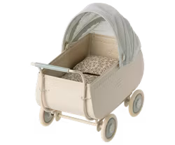 Maileg Vintage Barnvagn till Kaniner Blå -Pram Micro Blue