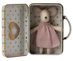 Maileg Skyddsängel Ängel Mus i Resväska - Angel Mouse Little Sister
