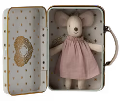 Maileg Skyddsängel Ängel Mus i Resväska - Angel Mouse Little Sister