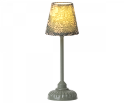 Maileg Vintage Golvlampa Liten Blommig Mint Grön Blå