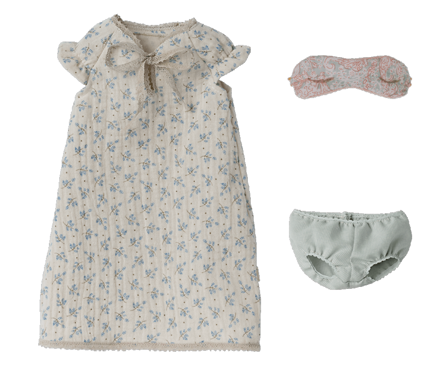 Maileg Maxi Mus med Nattlinne och Sovmask 49 cm