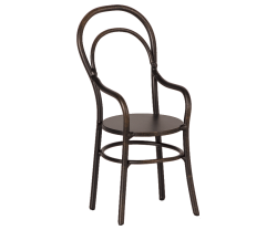 Maileg Stol i Svart Metall med Armstöd - Miniature Chair Vintage