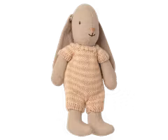 Maileg Kaninbebis Micro Bunny Med Randig Sparkdräkt Rosa