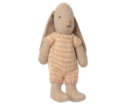 Maileg Kaninbebis Micro Bunny Med Randig Sparkdräkt Rosa
