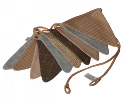 Maileg Vimpelgirlang i Tyg Dekoration Till Barnrummet Flerfärgad Rutig Ockra Blå Rosa Brun