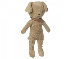 Maileg Hund Valp med Röd Randig Scarf - Dog Plush