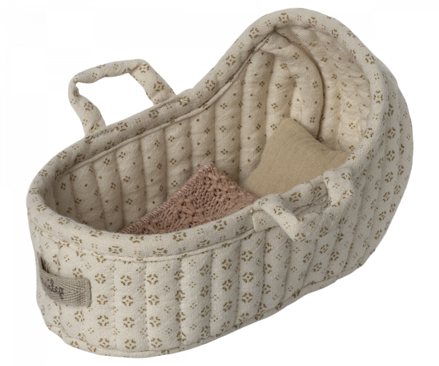 Maileg Carrycot Liggdel Med Kudde och Filt Micro Vit