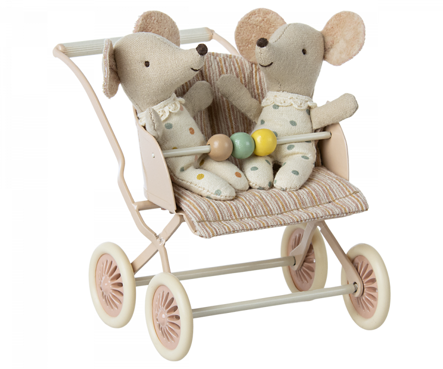 Maileg Stroller Sittvagn Baby Mus Rosa