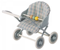 Maileg Stroller Sittvagn Baby Mus Mint Grön Blå