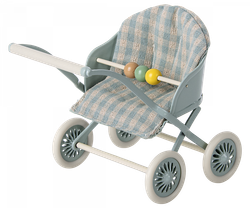 Maileg Stroller Sittvagn Baby Mus Mint Grön Blå