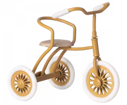 Maileg Cykel Trehjuling till Mus Gul med Magneter i Handtaget