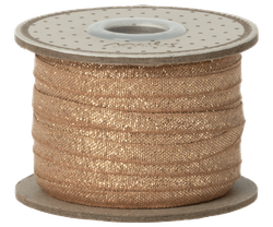 Maileg Bomullsband 25 m -Vintage Rose/Gold Rosa Glittrigt Band på Pappers Rulle