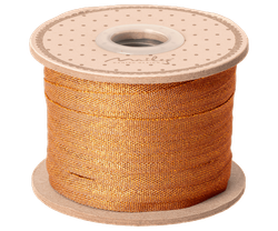 Maileg Bomullsband 25 m -Ocher/Gold Orange Glittrigt Band på Pappers Rulle