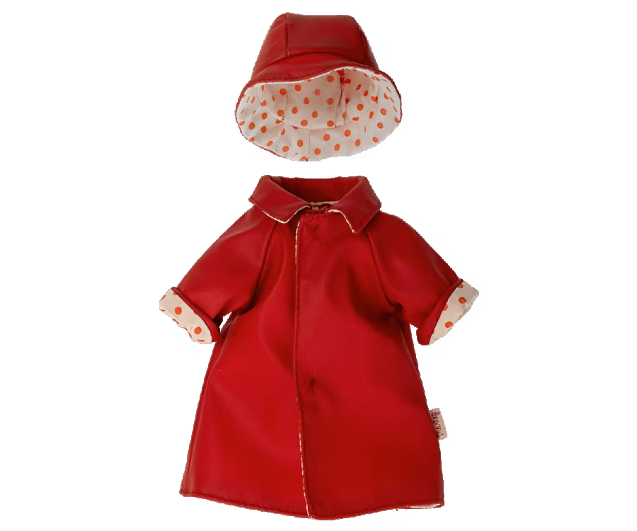 Maileg Regnkläder till Mamma Teddy - Röd med Hatt