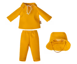 Maileg Regnkläder till Pappa Teddy - Gul med Sydväst