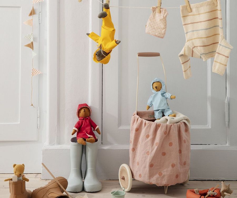 Maileg Regnkläder till Pappa Teddy - Gul med Sydväst