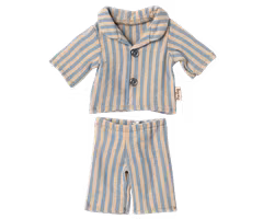 Maileg Pyjamas till Teddy Junior - Randig Blå