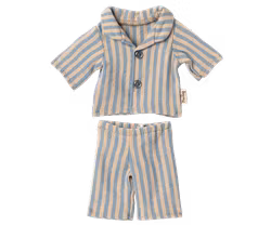 Maileg Pyjamas till Teddy Junior - Randig Blå