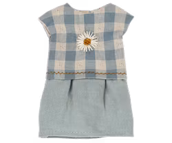 Maileg Klänning till Mamma Teddy - Rutig Blå