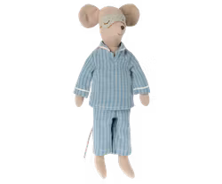Maileg Medium Mus med Pyjamas och Sovmask 33 cm