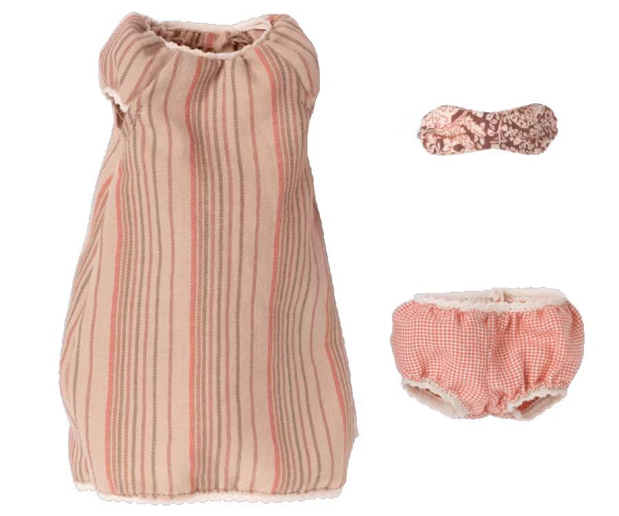 Maileg Medium Mus med Nattlinne och Sovmask 33 cm