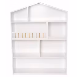 Dockhus Hylla Jabadabado Vit - Bokhylla till Barn Hushylla med Staket