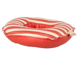 Maileg Gummibåt Randig Röd - Båt Strand Dockskåp