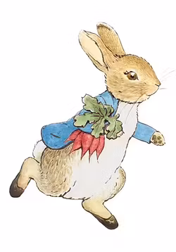 Pelle Kanin Med Knippe Morötter - Dubbelvikt Kort Litet ( Passar Fint som Tavla i Dockskåpet )