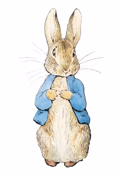 Pelle Kanin Rakt Framifrån - Dubbelvikt Kort Litet ( Passar Fint som Tavla i Dockskåpet )