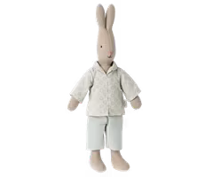 Maileg Kanin Storlek 1 - Rabbit med Mönstrad Blå Pyjamas