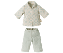 Maileg Kanin Storlek 1 - Rabbit med Mönstrad Blå Pyjamas