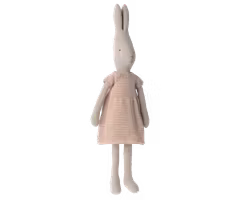 Maileg Kanin Strl 4 - Rabbit med Rosa Randig Stickad Klänning