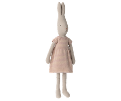 Maileg Kanin Strl 4 - Rabbit med Rosa Randig Stickad Klänning