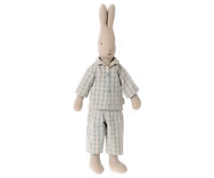 Maileg Kanin Storlek 2 - Rabbit med Blå Rutig Pyjamas