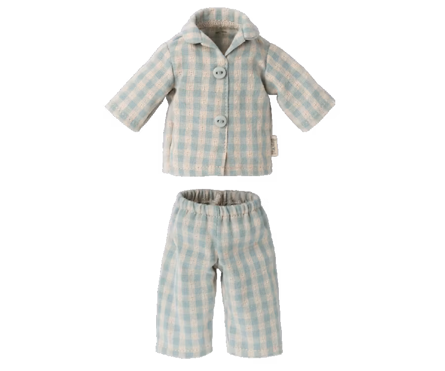 Maileg Kanin Storlek 2 - Rabbit med Blå Rutig Pyjamas