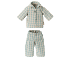 Maileg Kanin Storlek 2 - Rabbit med Blå Rutig Pyjamas