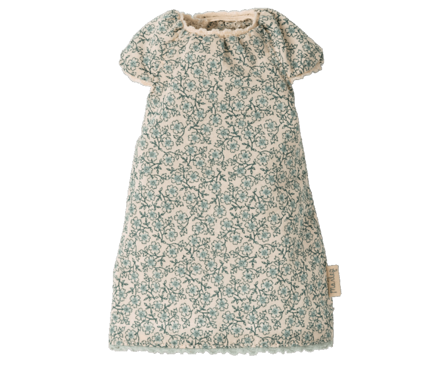 Maileg Kanin Storlek 2 - Bunny med Blå Blommigt Nattlinne