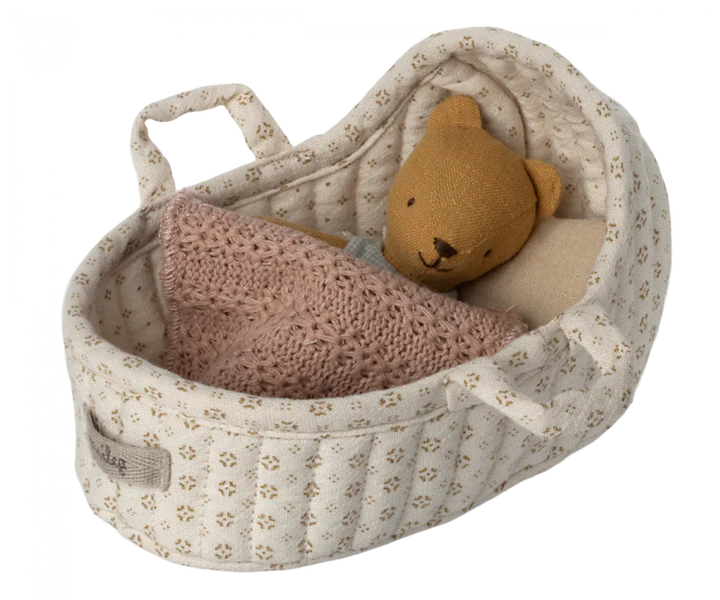 Maileg Carrycot Liggdel Med Kudde och Filt Micro Vit