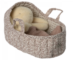 Maileg Carrycot Liggdel Large - Blommig Offwhite med Kudde och Filt